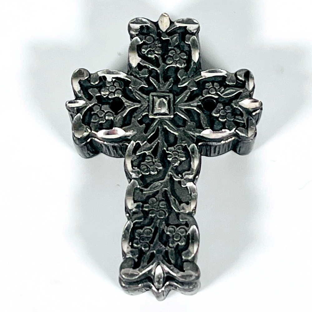 Pewter Celtic Cross Mini Trinket Box/Brooch - Picture 2 of 12